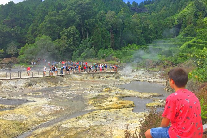 Azores: Shore Excursion Furnas - Crater volcano and hot springs - Furnas Caldera: steam, mineral water, and volcanic heat