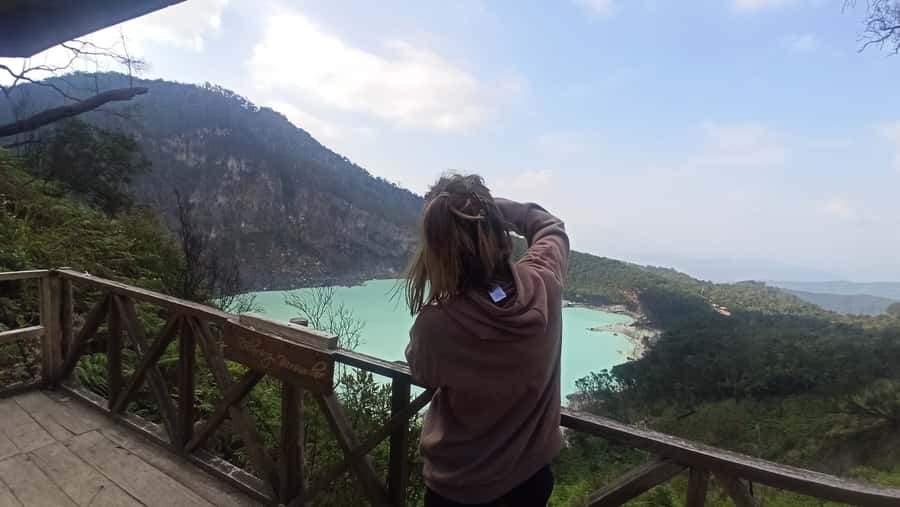 Bandung: White Crater Hotspring Tea Plans And Lunch Included - Rengganis hot springs by bridge and basket cable car