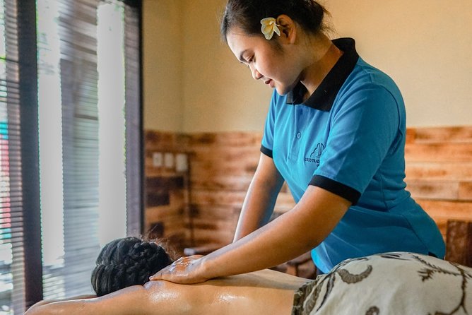Balinese massage under an open pavilion in Ubud