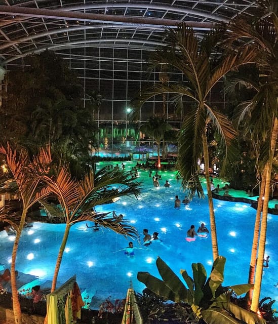 Bucharest: Therme Spa Night Experience with Transfer - From central Bucharest to a tropical night