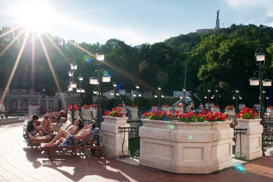 Budapest: Full-Day Gellért Spa Ticket - Outdoor bathing, loungers, and seasonal surprises