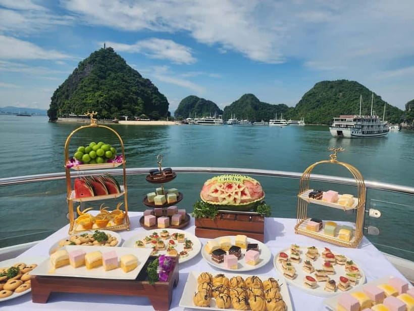 From Ha Long: Luxury Symphony Day Cruise with 2 Jacuzzi Pool - Lunch is generous, but the format depends on numbers