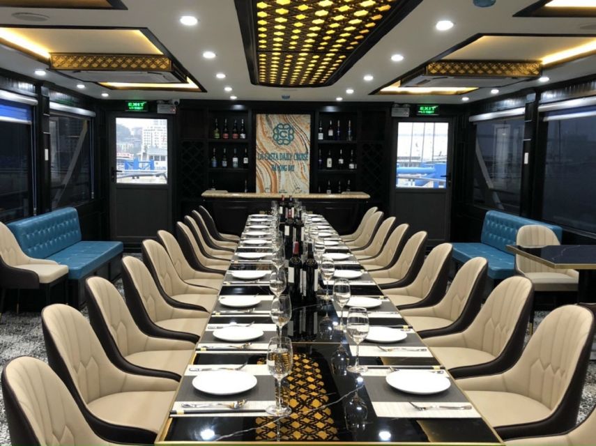 From Hanoi: Ha Long Bay Luxury Cruise Day Tour with Jacuzzi - Limestone islands from the main deck