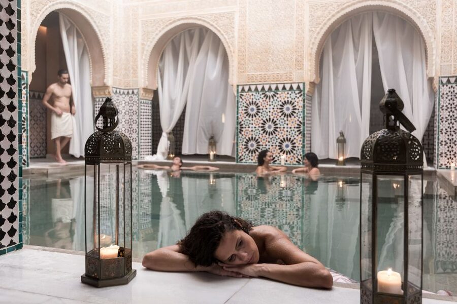 From Malaga: Hammam Bath, Kessa and Relaxing Massage Tour - Moving between the hot, warm, and cold baths