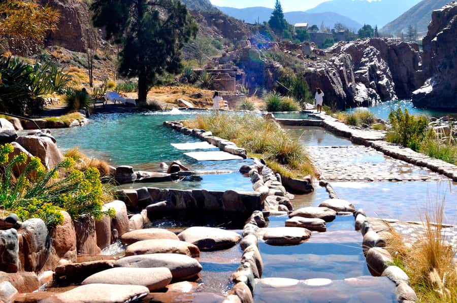 From Mendoza: Premium Spa Day at the Cacheuta Hot Springs - Working through the thermal pools and hydrotherapy circuit