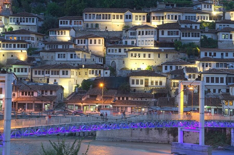 From Permet: Vjosa River Rafting and Benja Thermal Baths - Benja Thermal Baths beneath the old bridge
