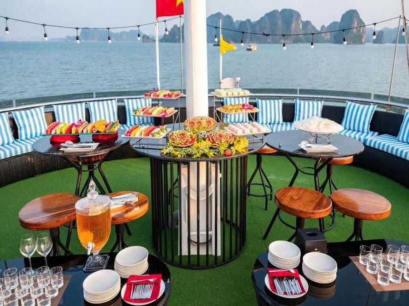Ha Long Bay Cruise w/ Jacuzzi, Kayak & Limo from Hanoi - TiTop Island for swimming or a high view