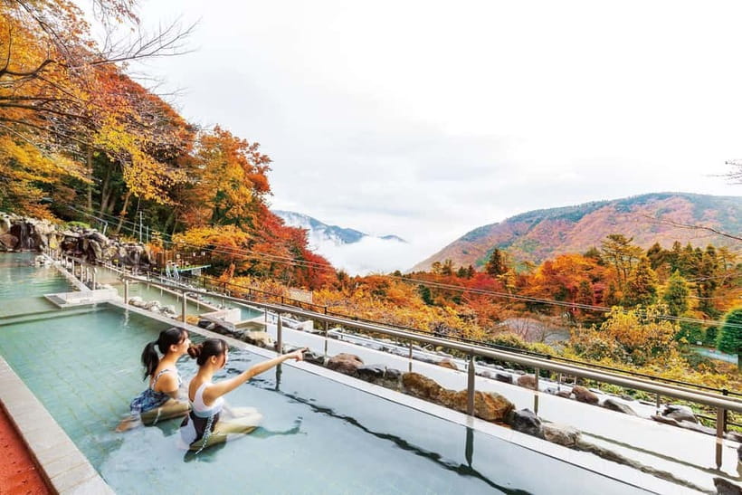 Kowakien Yunessun Hot Springs Entry Ticket - A hot spring day with a water-park side