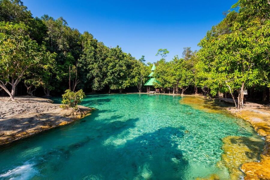 Krabi: Emerald Pool & Hot Spring Waterfall with Kayaking - Hot Spring Waterfall is a natural soaking tub