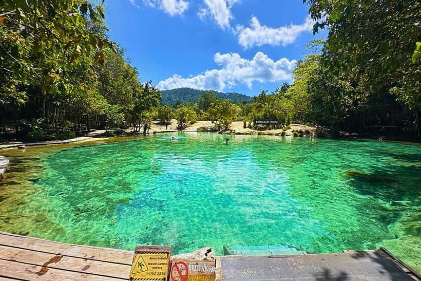 Krabi: Emerald Pool, Hot Springs, and Kayaking Tour - Relaxing at the Hot Spring Waterfall