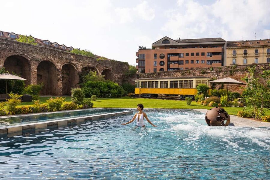 Milan: QC Termemilano Spa Admission Ticket - A city spa with ancient walls and playful design
