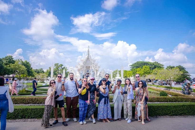 Red, Blue, White Temples & Hot Spring Trip from Chiang Mai - Wat Rong Khun and its white mirrored details