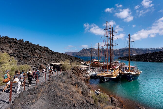 Santorini - Volcano and Hot springs Boat Trip with Bus Transfer - The volcano walk is the strongest part for active sightseers