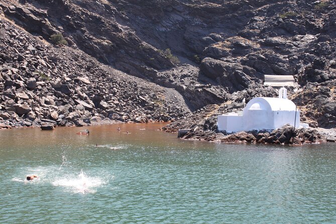 Santorini - Volcano and Hot springs Boat Trip with Bus Transfer - Swimming at Palea Kameni’s hot springs