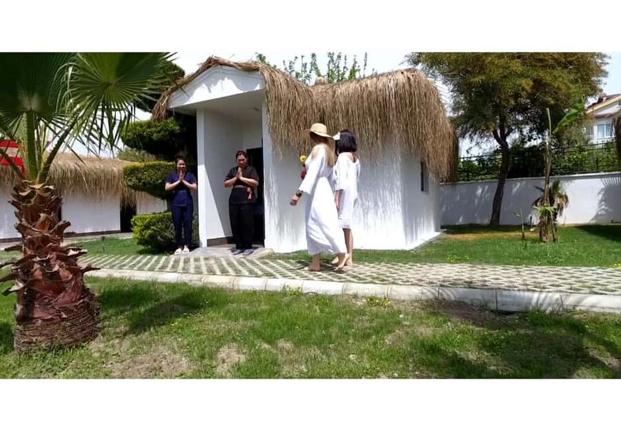Side: Turkish Bath & Wellness Complex Entry & Treatments - Massage choices in the garden