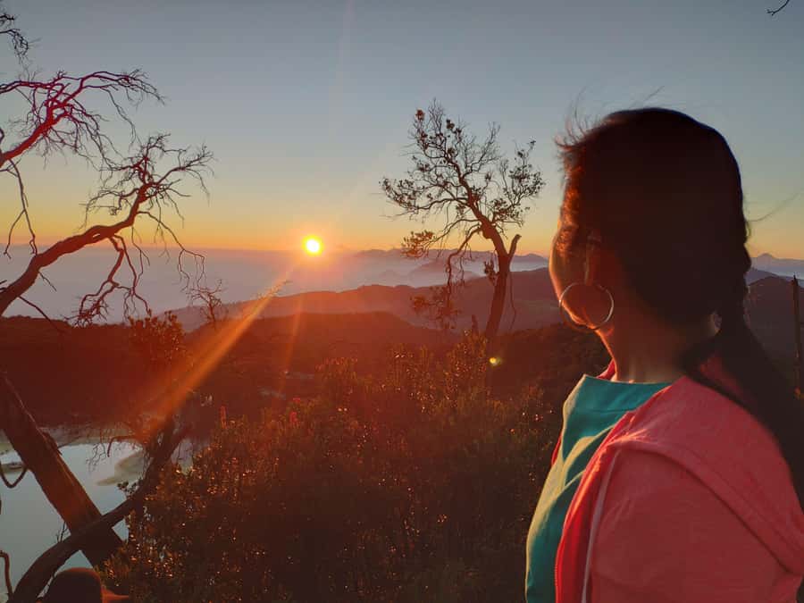 Sunrise Sunan Ibu,Kawah Putih,Volcano,Tea factory,Hot spring - Kawah Putih and the pale volcanic crater